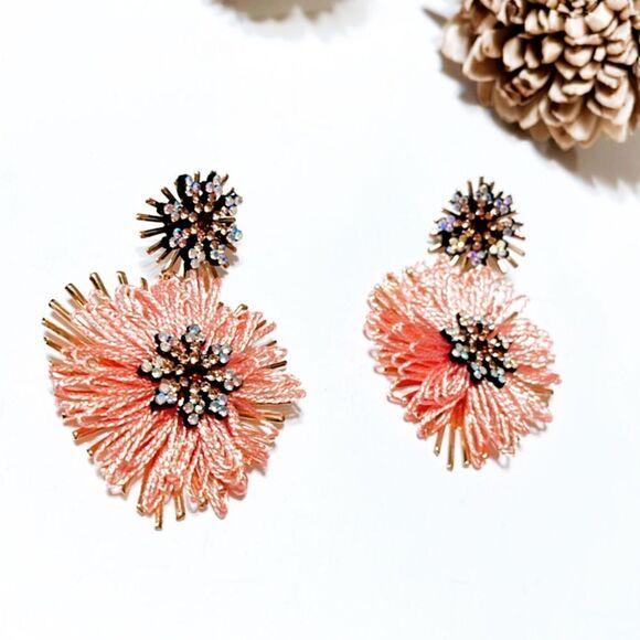 Flower  statement  earrings  M93 - Picture 3 of 6